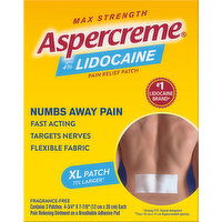 Aspercreme Pain Relief Patch, with 4% Lidocaine, Max Strength, XL - 3 Each 