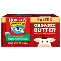 Horizon Organic Butter, Organic, Salted - 4 Each 