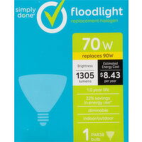 Simply Done Light Bulb, Replacement Halogen, Floodlight, 70 Watts - 1 Each 