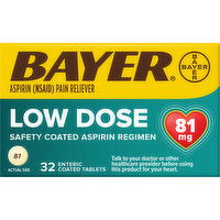 Bayer Pain Reliever, Low Dose, 81 mg, Tablets - 32 Each 