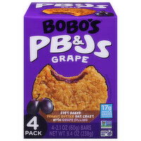 Bobo's Bars, PB&Js Grape, 4 Pack - 4 Each 