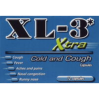 XL 3 Cold and Cough, Xtra, Capsules - 12 Each 