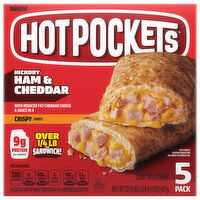 Hot Pockets Sandwich, Hickory Ham & Cheddar, Crispy Crust - 5 Each 