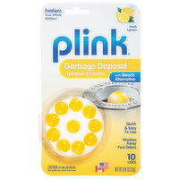 Plink Freshener & Cleaner, Garbage Disposal, with Bleach Alternative, Fresh Lemon - 10 Each 