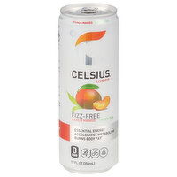 Celsius Energy Drink, Fizz-Free, Peach Mango Green Tea - 12 Fluid ounce 