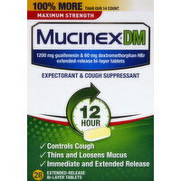 Mucinex Expectorant & Cough Suppressant, 12 Hour, Maximum Strength, Extended-Release Bi-Layer Tablets - 28 Each 