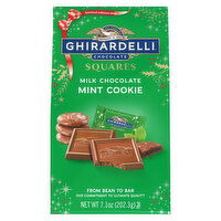 Ghirardelli Milk Chocolate, Mint Cookie, Squares - 7.1 Ounce 