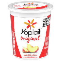 Yoplait Yogurt, Low Fat, Harvest Peach, Smooth Style - 2 Pound 