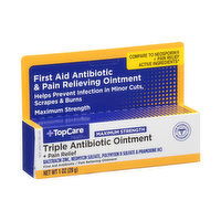 Topcare Maximum Strength Triple First Aid Antibiotic + Pain Relief - 1 Ounce 