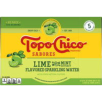 Topo Chico Sparkling Water, Lime with Mint Extract