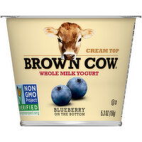 Brown Cow Yogurt, Whole Milk, Blueberry on the Bottom, Cream Top