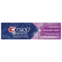 Crest Toothpaste, Fluoride, Anticavity, 3D White, Advanced, Radiant Mint - 0.85 Ounce 