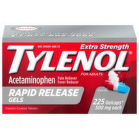 Tylenol Acetaminophen, Extra Strength, 500 mg, Rapid Release Gels, Gelcaps - 225 Each 