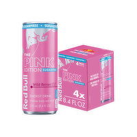 Red Bull Pink Edition Sugar Free Energy Drink, Wild Berries, with 80mg Caffeine, Taurine & B Vitamins - 4 Each