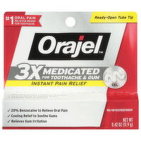 Orajel 3x Medicated for Toothache & Gum, Instant Pain Relief, Gel - 0.42 Ounce 