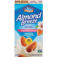 Almond Breeze Almondmilk, Vanilla, Unsweetened - 64 Fluid ounce 