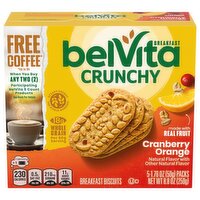 BELVITA Cranberry Orange Breakfast Biscuits, 5 Packs (4 Biscuits Per Pack)