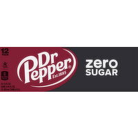 Dr Pepper Soda, Zero Sugar, 12 Pack