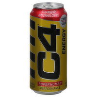 C4 Energy Drink, Performance, Zero Sugar, Strawberry Watermelon Ice - 16 Fluid ounce 