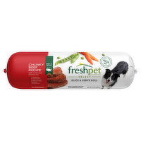 Freshpet Dog Food, Slice & Serve Roll, Chunky Beef Recipe - 1.5 Pound 