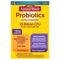 Nature Made Probiotics, 15 Billion CFU, Extra Strength, Capsules - 30 Each 