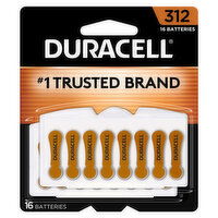 Duracell Batteries, Zinc Air, 312, 1.45 V, 16 Pack