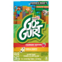 Go-Gurt Fat Free Minecraft Strawberry Redstone/Vanilla Quartz Yogurt - 16 Each