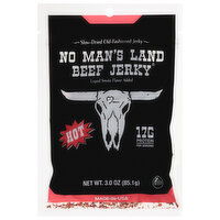 No Man's Land Beef Jerky, Hot - 3 Ounce 