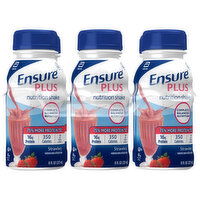 Ensure Plus Nutrition Shake Strawberry Ready-to-Drink Bottles - 48 Fluid ounce 