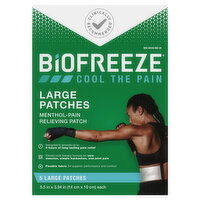 Biofreeze Pain Relieving Patch, Menthol, Large - 5 Each 