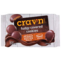 Crav'n Flavor Cookies, Peanut Butter, Fudgy Covered