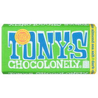 Tony's Chocolonely Dark Chocolate, Almond Sea Salt - 6.35 Ounce