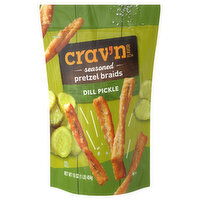 Crav'n Flavor Pretzel Braids, Dill Pickle, Seasoned