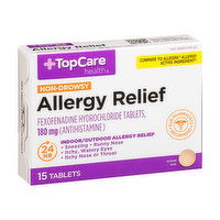 Topcare Indoor/Outdoor Allergy Relief Non-Drowsy Fexofenadine Hydrochloride 180 Mg - 15 Each 