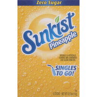 Sunkist Drink Mix, Zero Sugar, Pineapple - 6 Each 