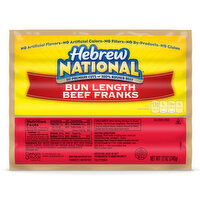 Hebrew National Kosher Bun Length Beef Franks Hot Dogs - 12 Ounce 