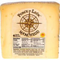 Ponce De Leon Cheese, Manchego - 8 Ounce 