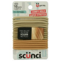 Scunci Elastics, Comfy Hold - 16 Each 