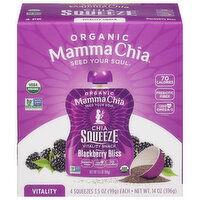 Mamma Chia Vitality Snack, Organic, Blackberry Bliss, 4 Pack - 4 Each 