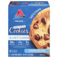 Atkins Protein Cookies, Chocolate Chip - 4 Each 