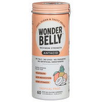 Wonderbelly Antacid, Maximum Strength, Chewable Tablets, Tropical Fruit - 60 Each 