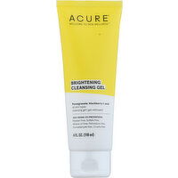 Acure Cleansing Gel, Brightening, Pomegranate, Blackberry & Acai - 4 Fluid ounce 