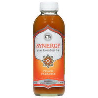 GT's Kombucha, Raw, Peach Paradise - 16 Fluid ounce 