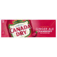 Canada Dry Ginger Ale, Caffeine Free, Cranberry, 12 Pack