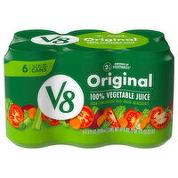 V8 100% Vegetable Juice, Original - 6 Each 