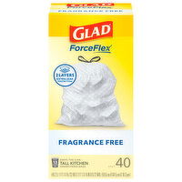 Glad Drawstring Bags, Kitchen, Fragrance Free, 13 Gallon, Tall - 40 Each 