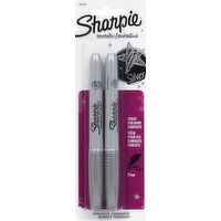 Sharpie Permanent Markers,  Metallic, Fine, Silver - 2 Each 