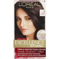 Excellence Permanent Haircolor, Dark Brown 4 - 1 Each 