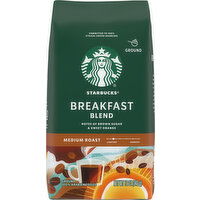 Starbucks Coffee, 100% Arabica, Ground, Medium Roast, Breakfast Blend - 12 Ounce 