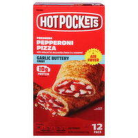 Hot Pockets Sandwiches, Premium, Garlic Buttery Crust, Pepperoni Pizza, 12 Pack - 12 Each 